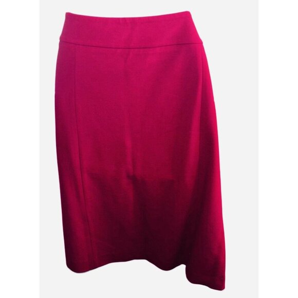 Talbots Women's Red Ponte Stretch Double Button Front Aline Skirt Size 10 - Picture 3 of 5